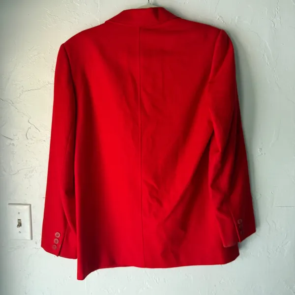 Vintage Pendleton Red Wool Blazer Jacket Womens Size‎ S Single Button USA Made - Image 9