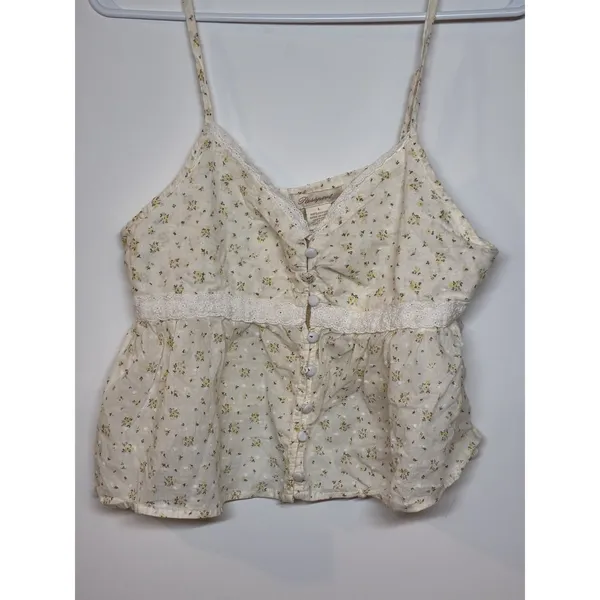 Passport Yellow floral babydoll top floral y2k vintage whimsical tween L - Image 2