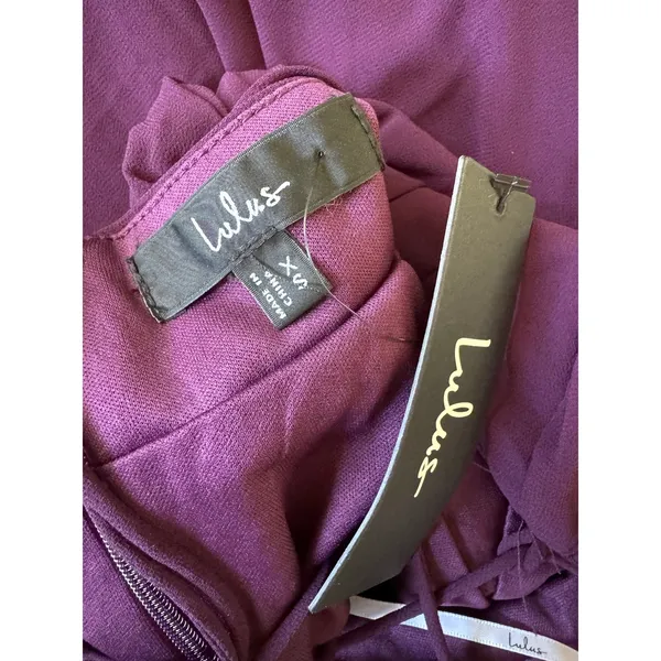 NWT Lulus Soiree Celebration Purple Ruffled Lace-Up Maxi Dress Size XS - Image 11