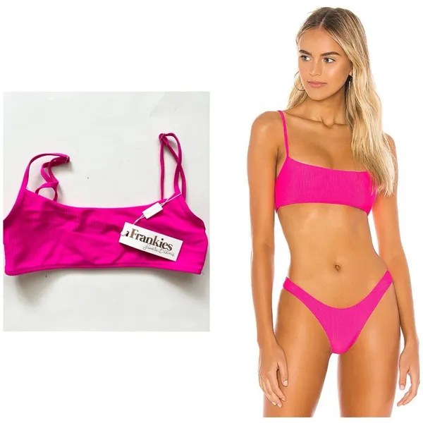 Frankie’s Bikinis Boots Ribbed Bralette Bikini top small NEW - Image 2