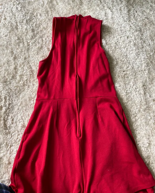 Red Romper Low Cut In Front - Image 2
