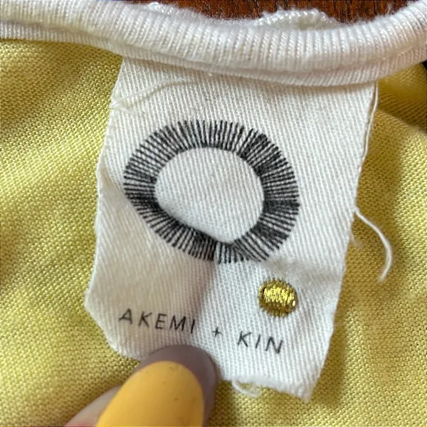 Akemi + Kin Anthropologie White Lace Yellow Lined High-Low Tank Top Large - Image 3