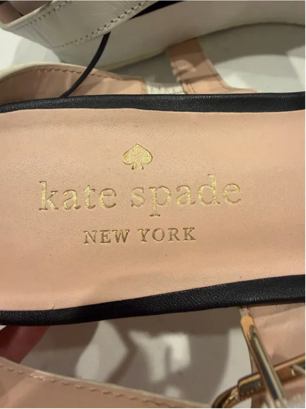 Kate Spade Wedge Sandals Black and White Size 10 - Image 2