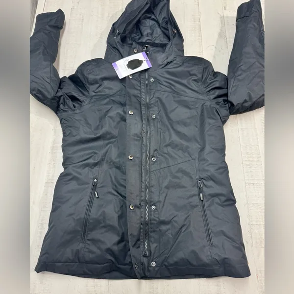 Gerry ladies snow ski black hooded jacket with front zipper pockets. - Image 6