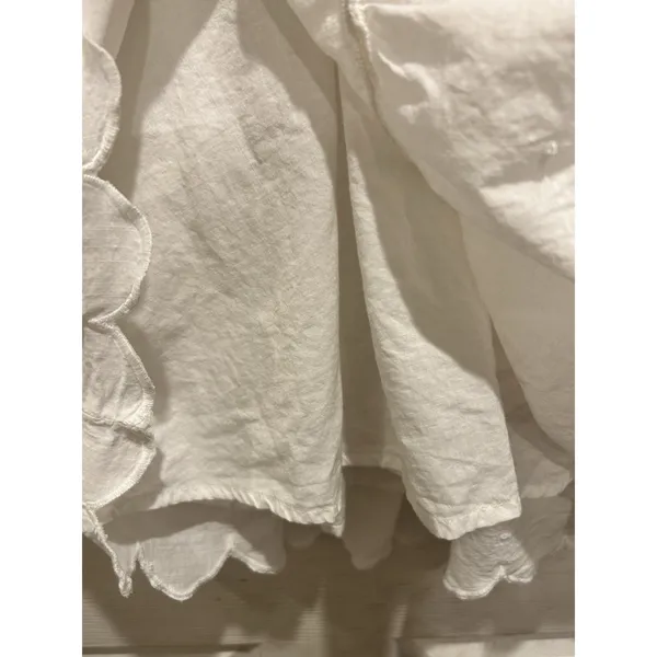 Anthro Let Me Be White Eyelet‎ Embroidered Peplum Cami Top Boho Cotton Sz 6 - Image 13