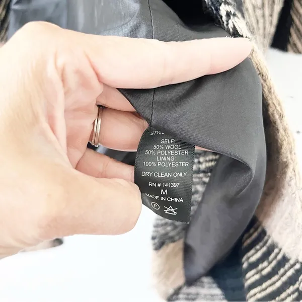 ASTR The Label Cora Plaid Wool Blend Peacoat Oversized Brown Black Coat - Image 8