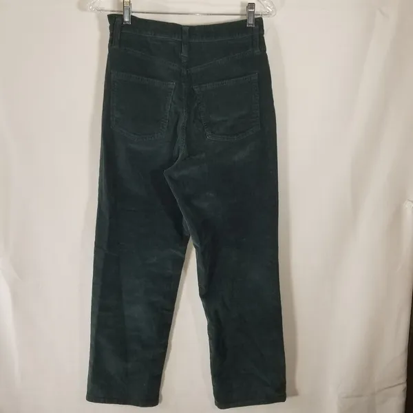 Universal Thread Womens Vintage Straight Green Corduroy Pants 4/27 High Rise - Image 2