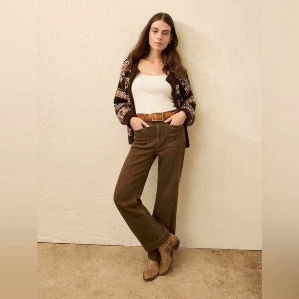 Faherty Stretch Terry Patch Pocket Pant - Walnut Brown 26 - Image 4