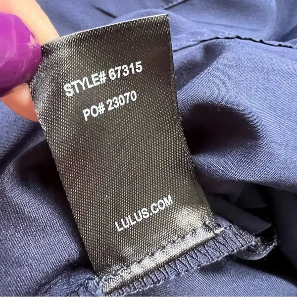 Lulus Thinking About You Navy Blue Pleated Faux Wrap Midi Dress Size Small - Image 13
