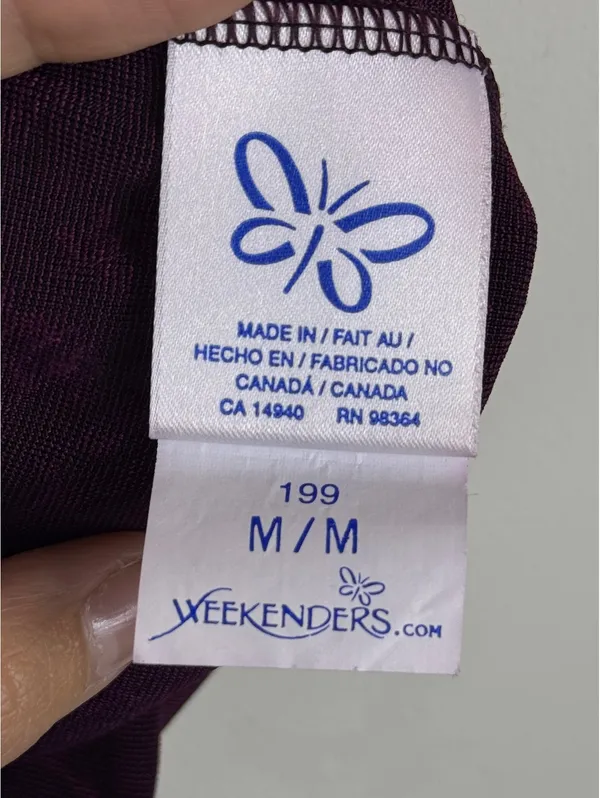 Weekenders Vintage Y2K Purple Jacquard Mock Neck Sleeveless Top M Made Canada - Image 3