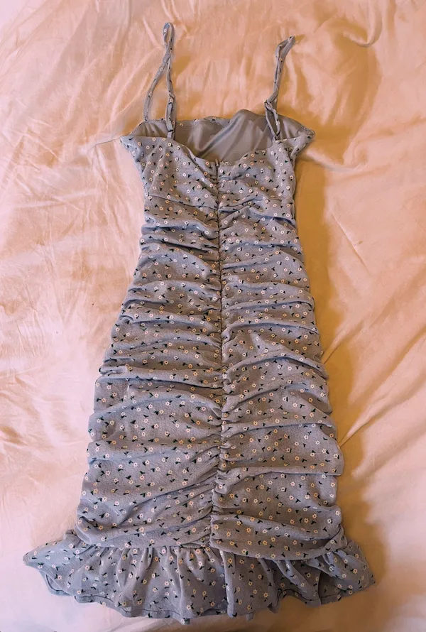 Tiger Mist Light Blue Floral mini dress - Image 3