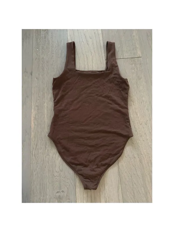 Old Navy Brown Square Neck Bodysuit Women XS - Image 5