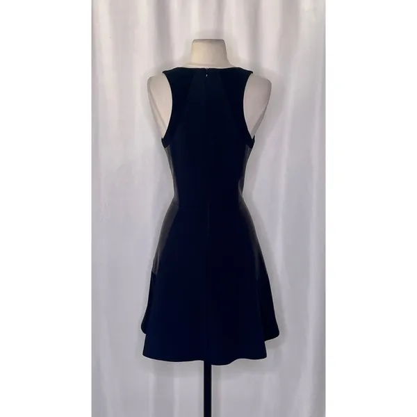 RAG & BONE Leather Montrose Fit‎ N' Flare Little Black Dress Panel Mini Size 6 - Image 9