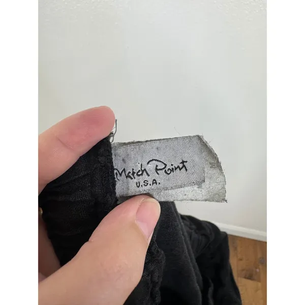 Match Point Black 100% Linen Balloon Lantern Pants Womens Medium LP169 USA Made - Image 4