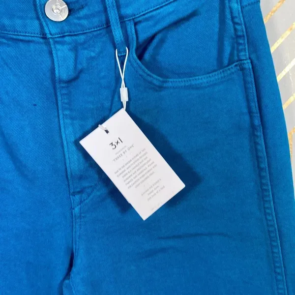 3x1 W4 Shelter Jeans Pant Wide-Leg‎ Crop Overdyed Vintage Denim Blue Size 25 - Image 6