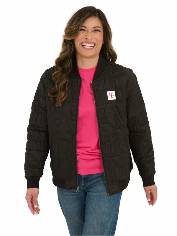 T-Mobile Be Magenta WOMEN'S QUILTED BLACK JACKET M - Image 2