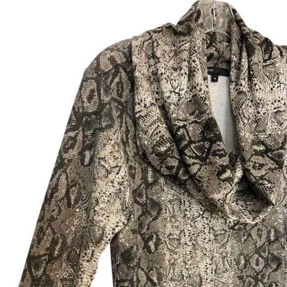 Gibson Snakeskin Cowl Neck Convertible Tunic Top Brown Tan SF8191 Womens‎ Medium - Image 12