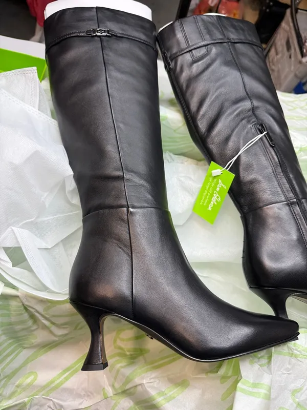 Sam Edelman Lyla Knee High Black Leather Boots- Size 5.5 - Image 4