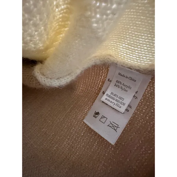 Amaryllis women's patchwork oversized boat neck‎ sweater size Xs/S Brown - Image 4