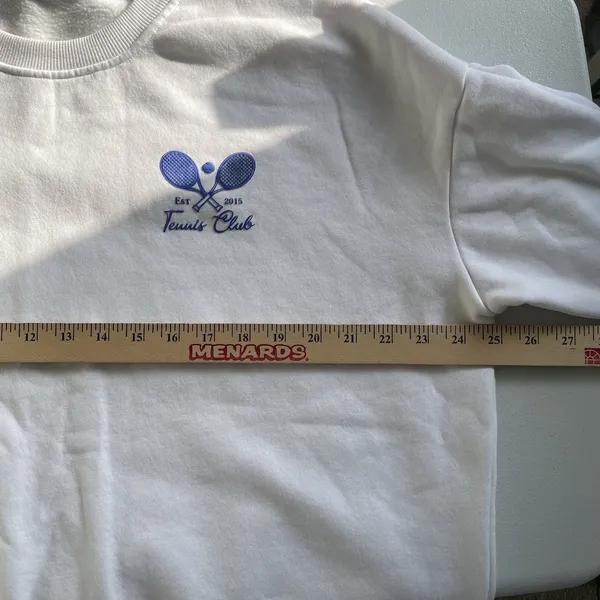 Wilo The Label 'Melbourne Tennis Club' Crewneck Sweatshirt White Blue Size Med. - Image 10