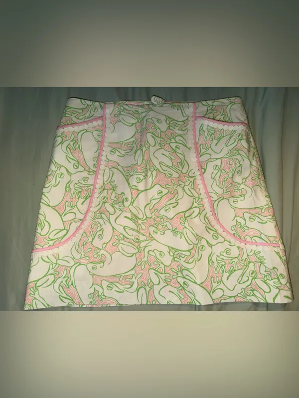 VINTAGE Lilly Pulitzer Pink & Green Frog Print Tank - Image 3