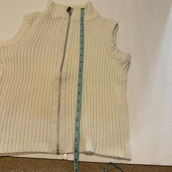 GAP White Cream Sleeveless Sweater Vest Cable Knit Fall ‘99 Vintage 100 cotton - Image 6