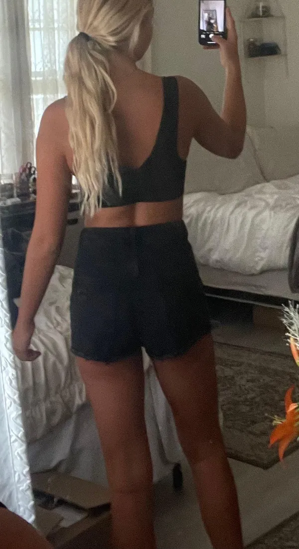Black Rip Jean Shorts Size 00 - Image 2