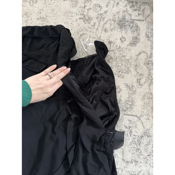 Lulus Excellent Sensation Black Strapless Ruffled Maxi Dress Size 1X NWT Formal - Image 11