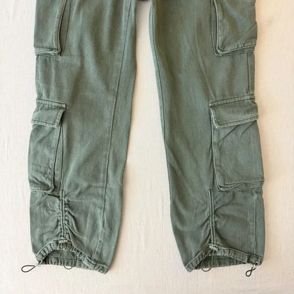 PrettyLittleThing High Rise Utility Cargo Pants Women Size 6 Green - Image 10