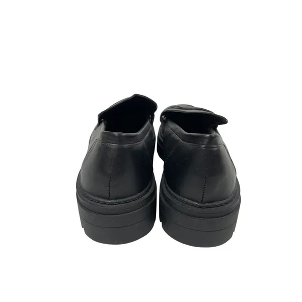 Truffle Collection Womens Black Leather Slip On Platform Penny Loafer Shoes 10.5 - Image 3