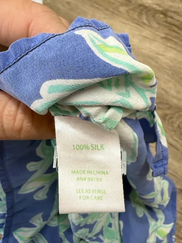 Lilly Pulitzer Bailey silk halter tank top koala wild blue size small - Image 3