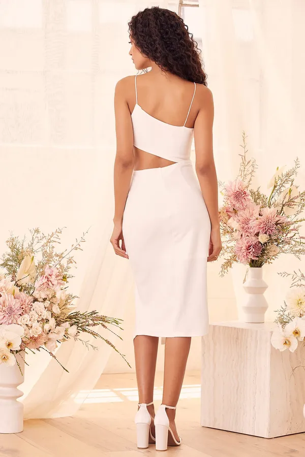 Revolve White Cutout Midi Dress - Image 7
