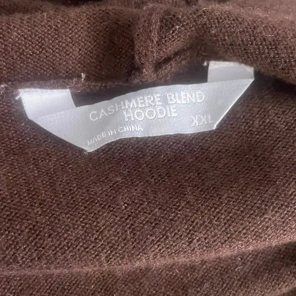 Cashmere Blend Hoodie XXL Brown Soft Comfy‎ Warm Cozy Oversized Luxurry Premier - Image 3