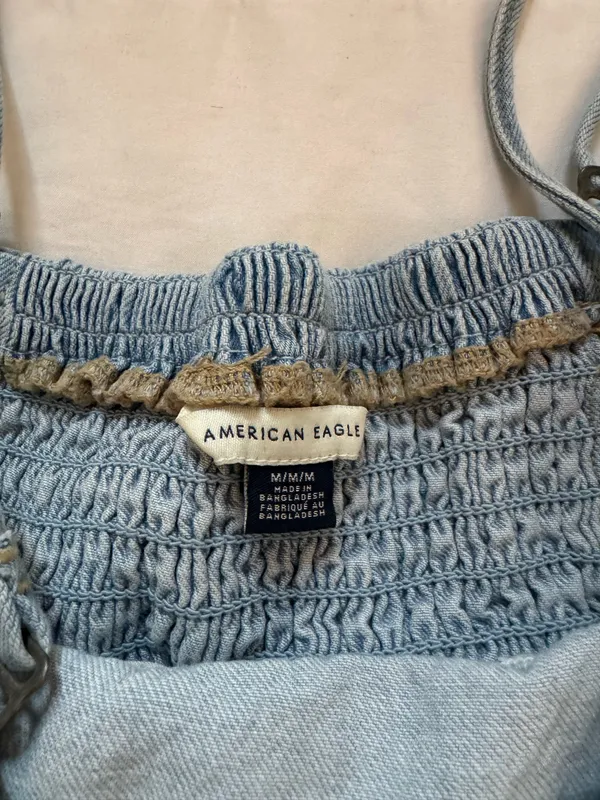 American Eagle Denim Bubble Tube Top - Image 5