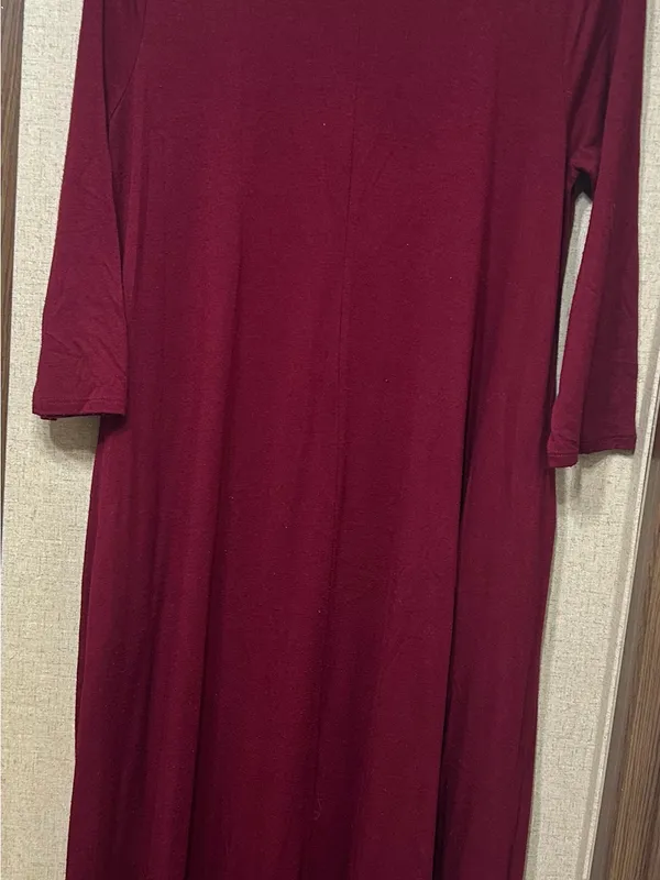 Zenana Outfitters Long Sleeve Burgundy Maxi Dress - Image 2