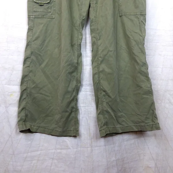 American Eagle Cargo Pants Womens 12 Green High Rise Wide Leg Stretch Utility - Image 5