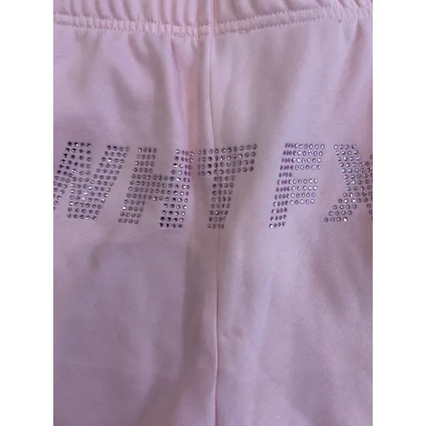 White Fox Boutique Always Shining Lounge Sweat Shorts Rhinestone Posh Pink XL - Image 9