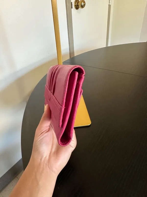 Vintage Y2K Coach Soho Pleated Trifold Wallet pink - Image 9