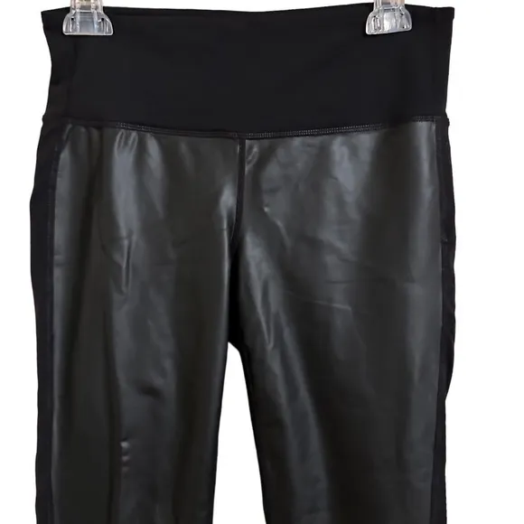 Athleta‎ High Rise Gleam Faux Leather Front Tights Sz S - Image 5