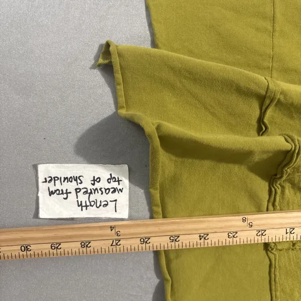 Habitat Knit Cardigan Size XL Chartreuse Green Open Front Artsy Lagenlook Boho - Image 10