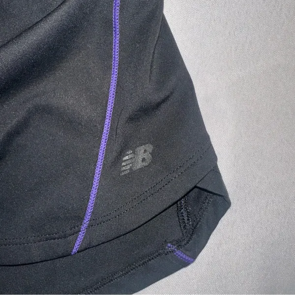 New Balance Lightning Dry Running Shorts Women’s Size Lg Purple Black 3.5in - Image 2