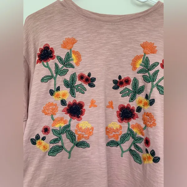 Blu pepper embroidered ruffled sleeve top - Image 2