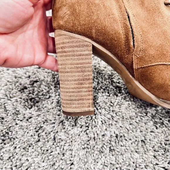 MICHAEL MICHAEL KORS Carrigan‎ Lace-Up Booties Brown Leather Mob Wife Moto 8.5 - Image 8