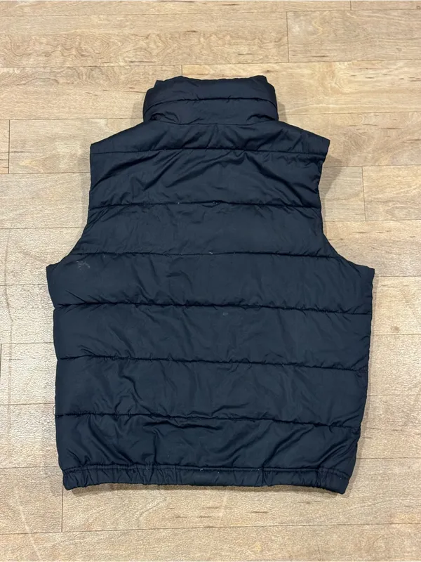 Hollister Navy Blue Puffer Vest Mock Neck Collar Seagull Logo Embroidered Size M - Image 3