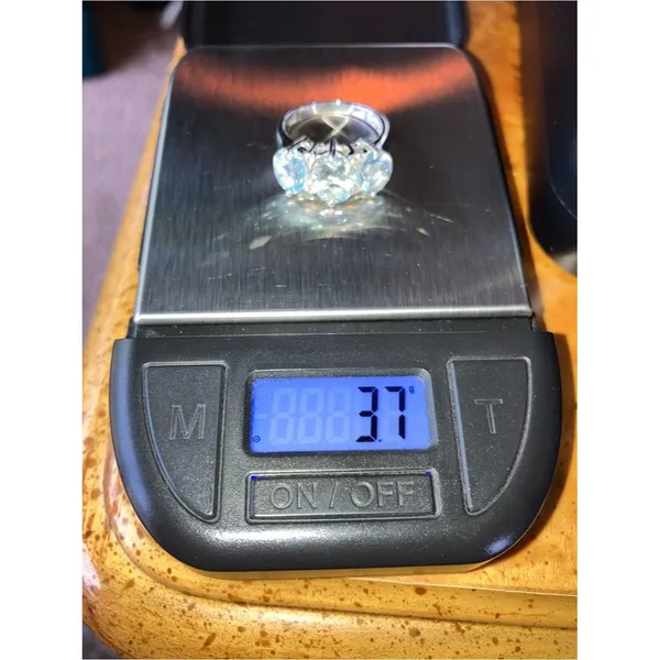 Genuine Aquamarine Sterling Silver Ring Size 6 Blue - Image 10