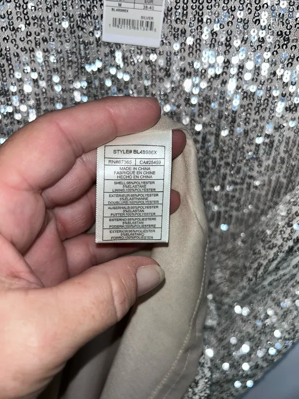 BB Dakota Steve Madden Silver Sequin Mini Shift Dress Size M - Image 3