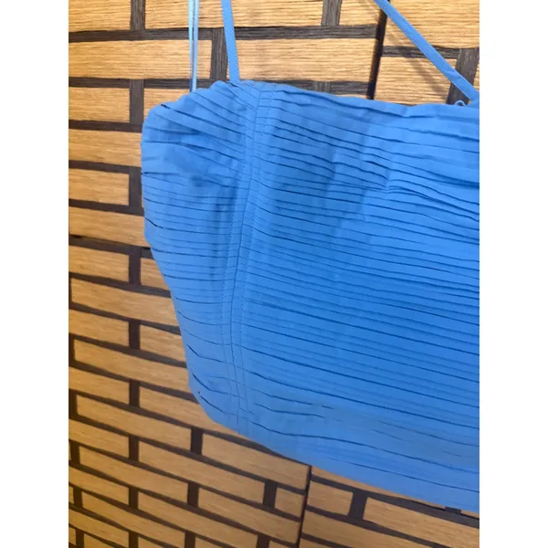 Madewell Blue Poplin Crop Tube Top Size‎ 8 - Image 4