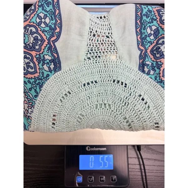 Roxy Dance to the Beat Sundress Womens S Paisley Crochet Blue Coral Pockets Boho - Image 12