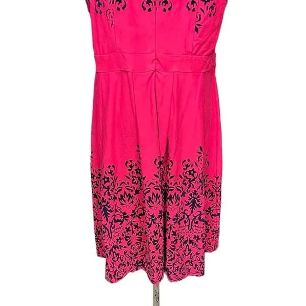City Chic Red‎ & Black Filigree Print Sleeveless Fit & Flare Dress Plus Size 18 - Image 7