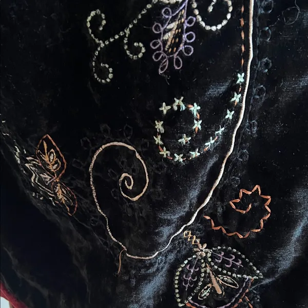 Holiday velour Christmas sweater contest White Stag Black Vest embroidered - Image 3